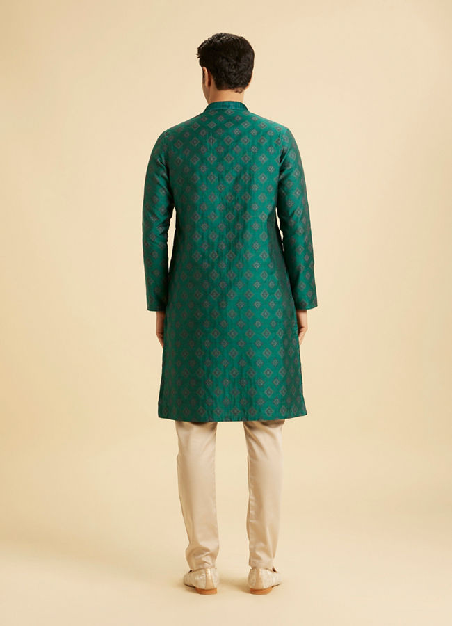 Manyavar Men Regal Teal Green Kurta Pajama