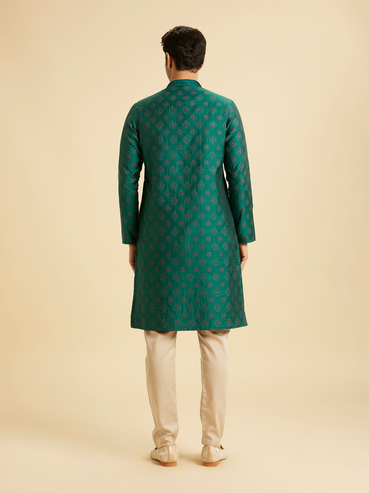 Manyavar Men Regal Teal Green Kurta Pajama