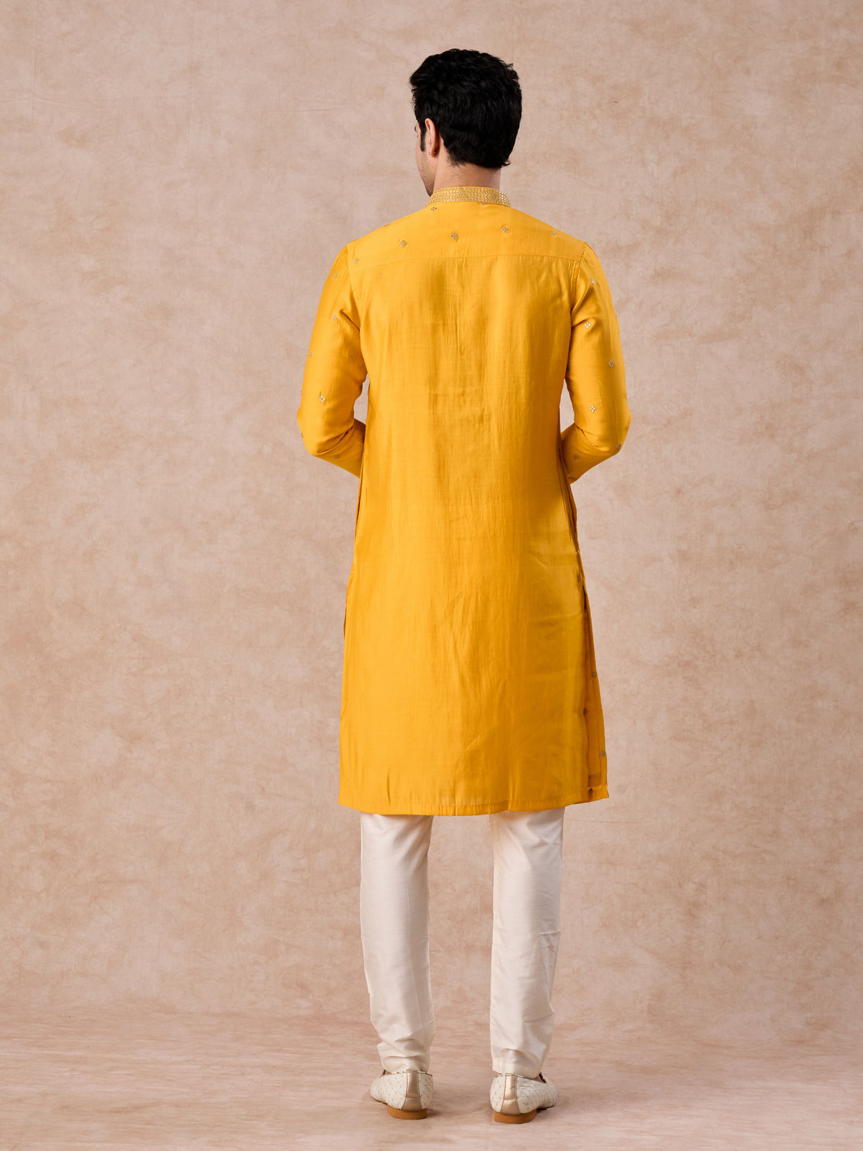 Manyavar Men Radiant Mustard Kurta Pajama Set
