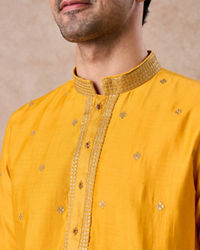 Manyavar Men Radiant Mustard Kurta Pajama Set
