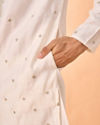 Manyavar Men Warm White Elegance Kurta Pajama