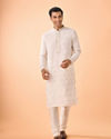 Manyavar Men Warm White Elegance Kurta Pajama
