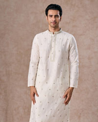 Manyavar Men Radiant Cream Kurta Pajama Dupatta Set
