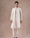 Manyavar Men Radiant Cream Kurta Pajama Dupatta Set