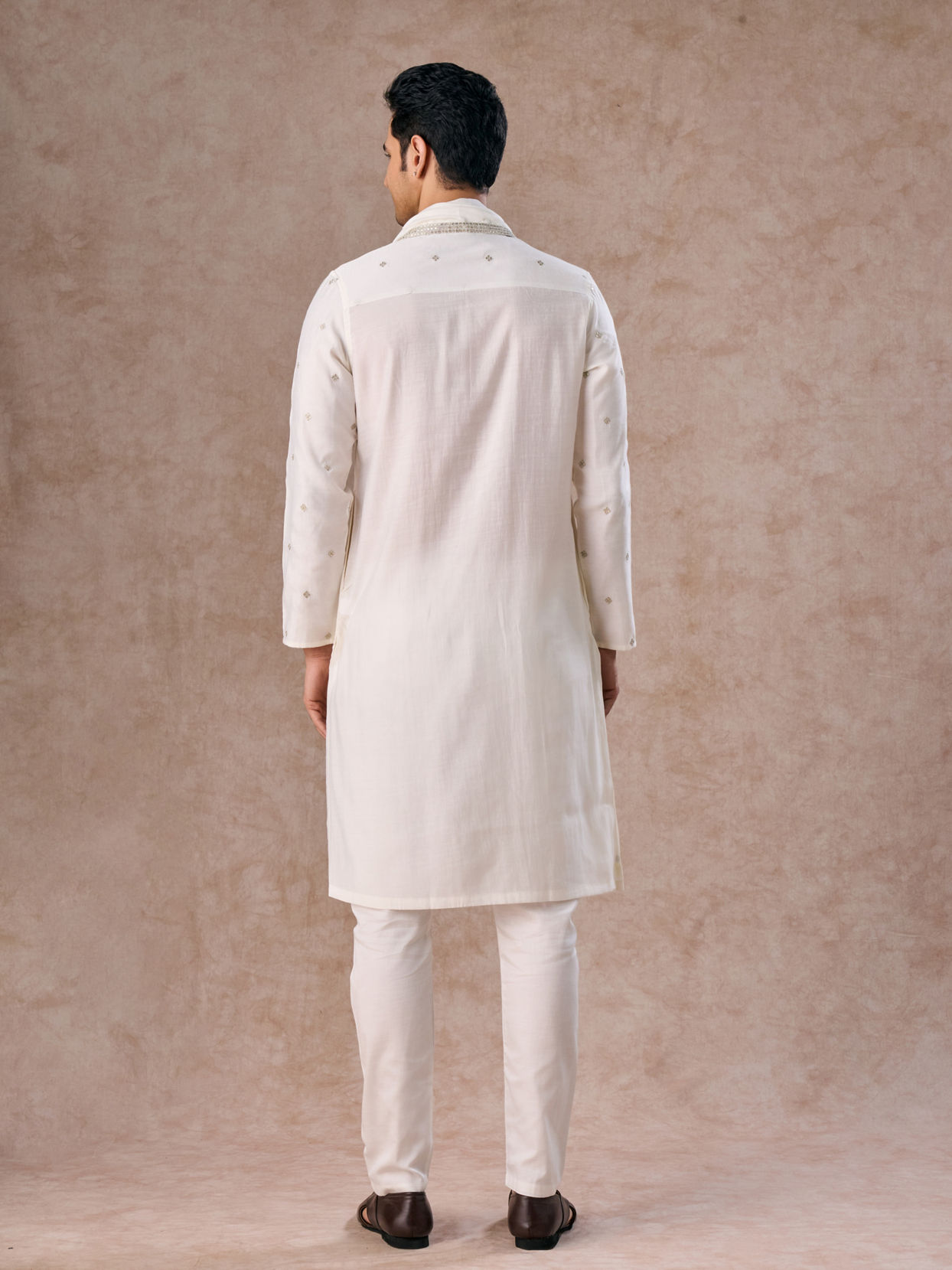 Manyavar Men Radiant Cream Kurta Pajama Dupatta Set