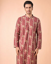 Manyavar Men Majestic Rust Kurta Pajama Set