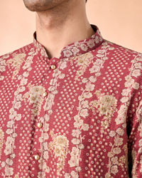 Manyavar Men Majestic Rust Kurta Pajama Set