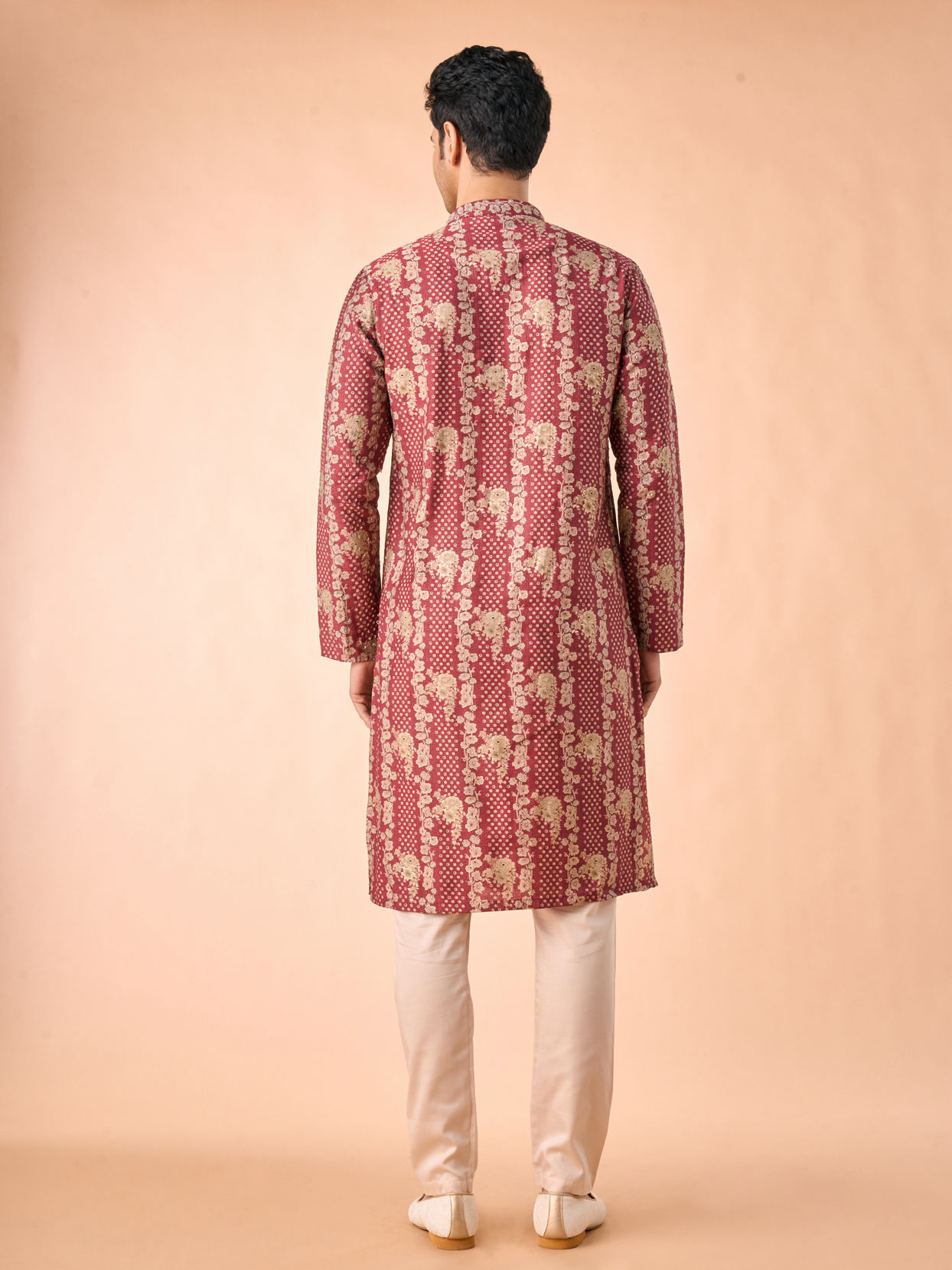 Manyavar Men Majestic Rust Kurta Pajama Set