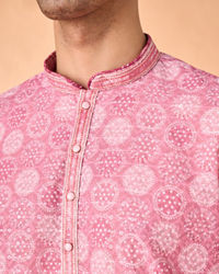 Manyavar Men Dusty Pink Cotton Kurta Pajama