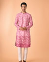 Manyavar Men Dusty Pink Cotton Kurta Pajama