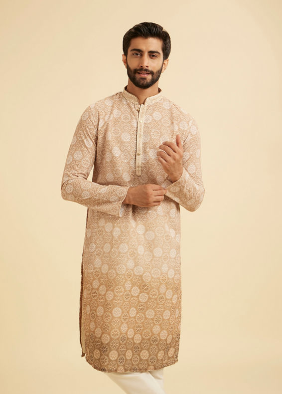 Manyavar Men Fawn Elegance Kurta Pajama