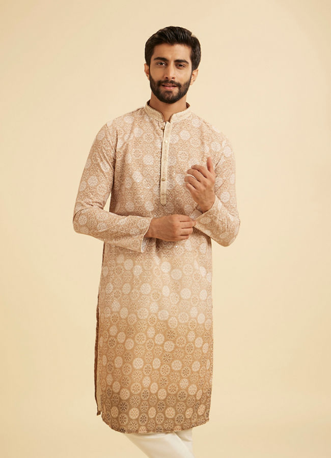 Manyavar Men Fawn Elegance Kurta Pajama