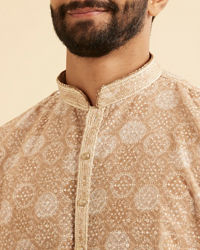 Manyavar Men Fawn Elegance Kurta Pajama
