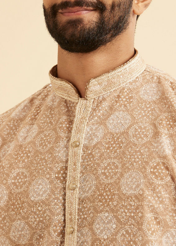 Manyavar Men Fawn Elegance Kurta Pajama