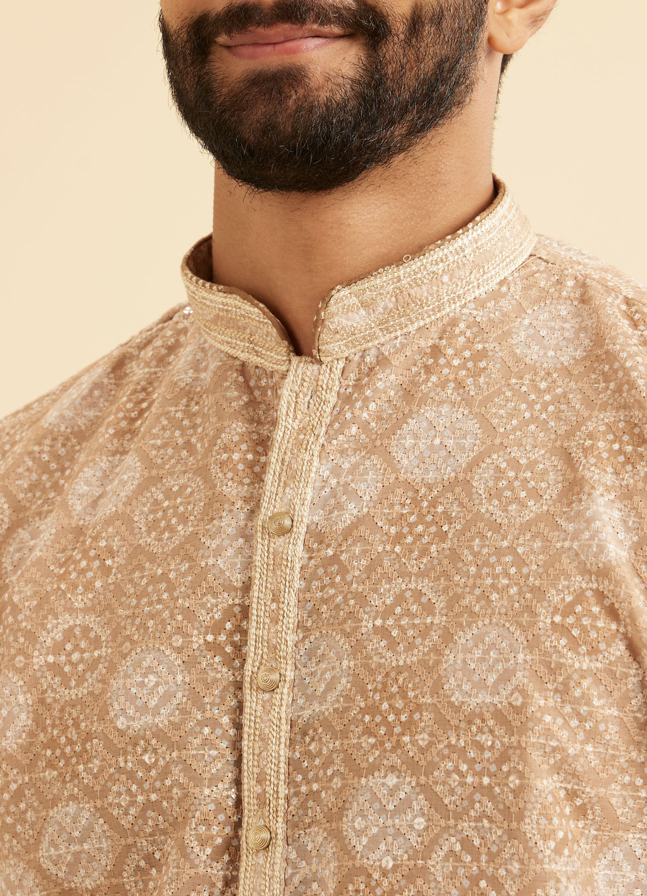 Manyavar Men Fawn Elegance Kurta Pajama