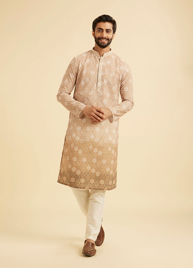 Manyavar Men Fawn Elegance Kurta Pajama