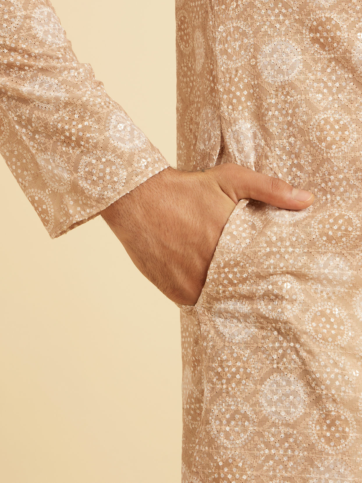 Manyavar Men Fawn Elegance Kurta Pajama