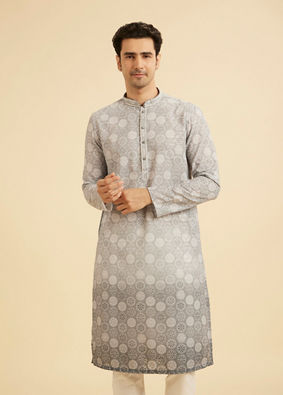 Manyavar Men Enigmatic Dark Grey Kurta Pajama