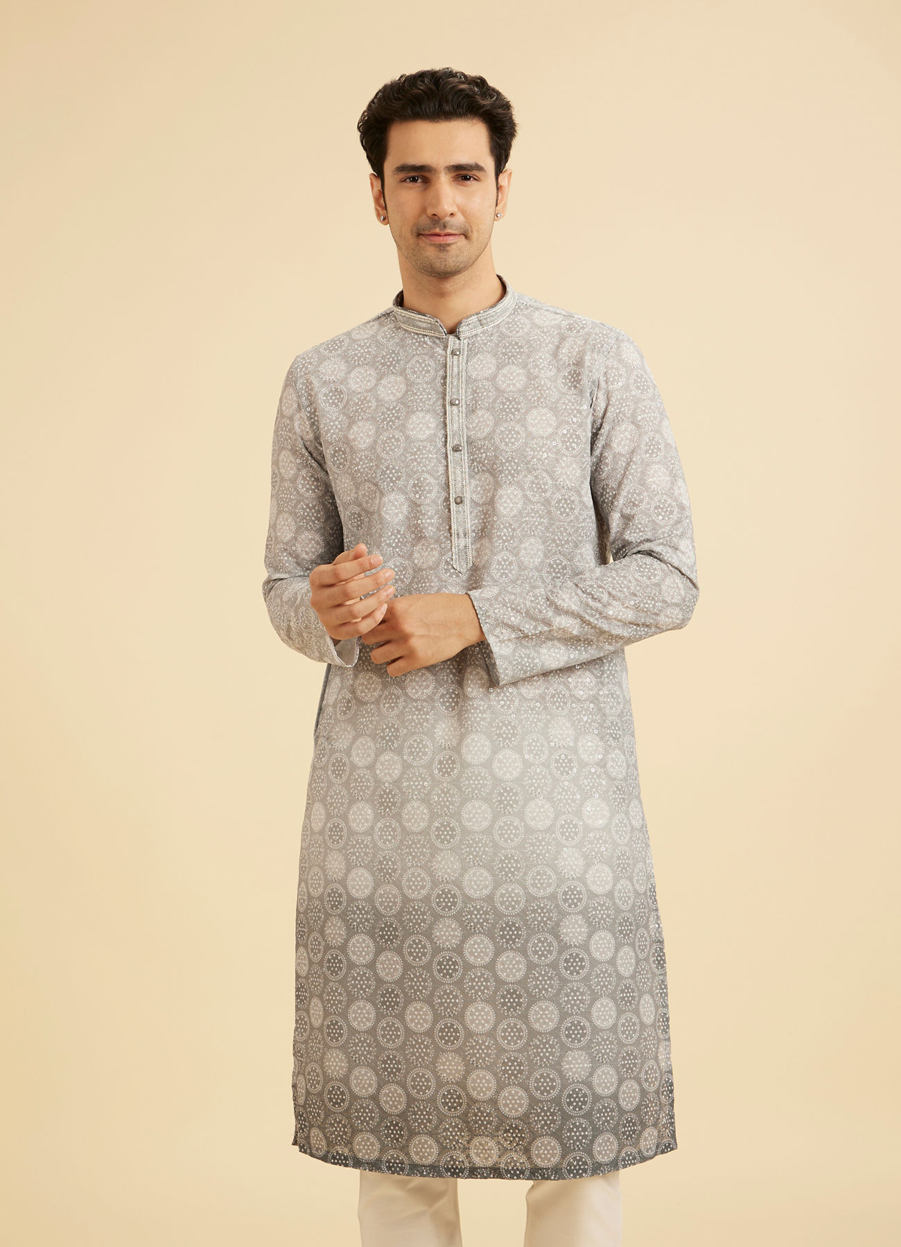 Manyavar Men Enigmatic Dark Grey Kurta Pajama