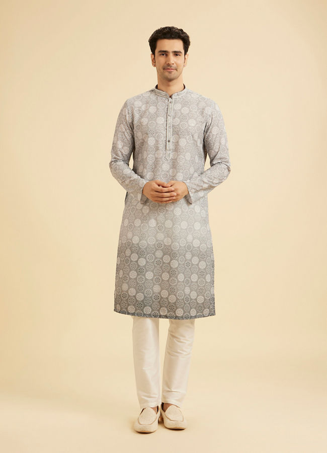 Manyavar Men Enigmatic Dark Grey Kurta Pajama