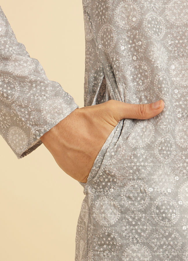 Manyavar Men Enigmatic Dark Grey Kurta Pajama