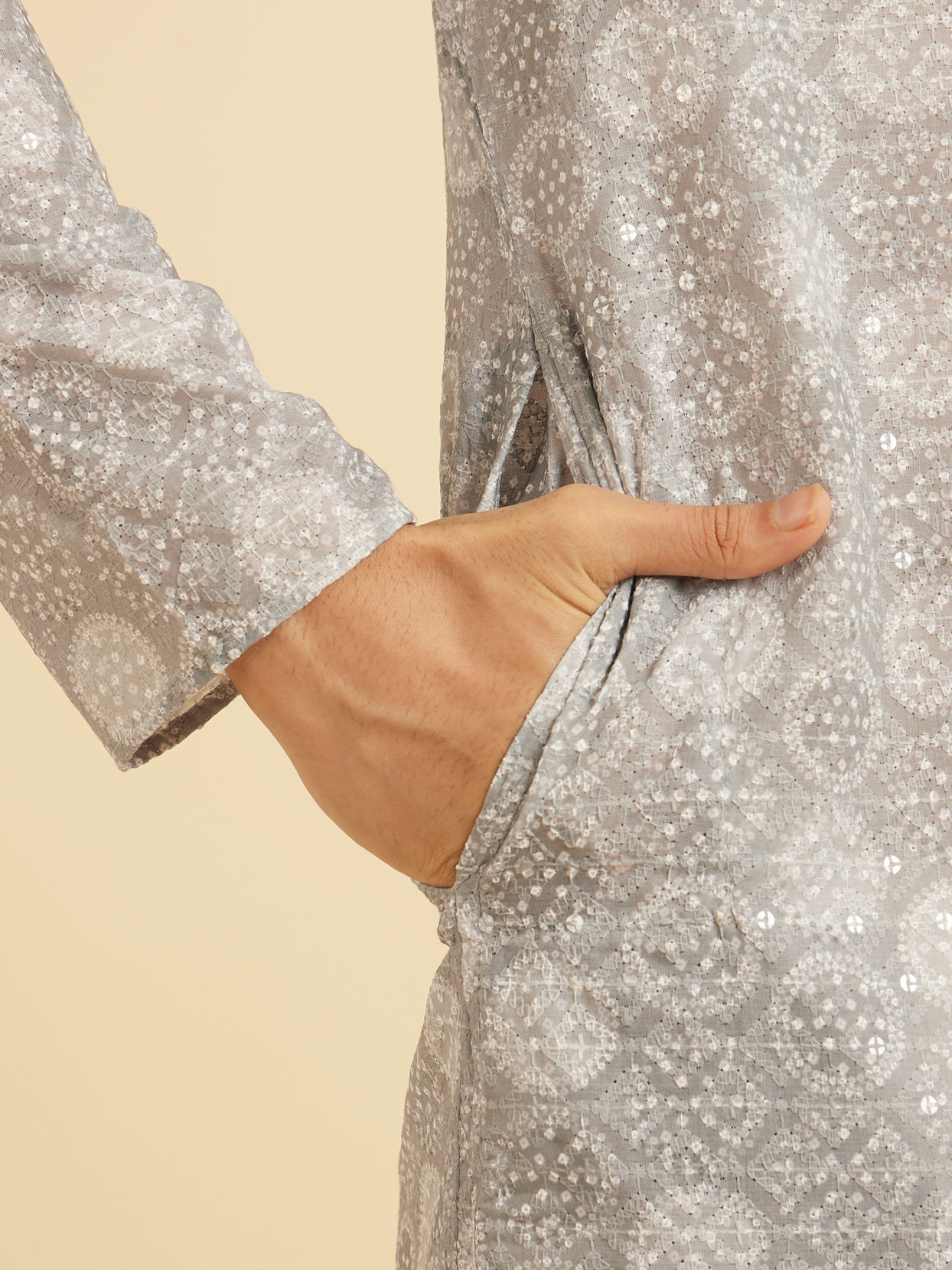 Manyavar Men Enigmatic Dark Grey Kurta Pajama