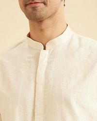 Manyavar Men Cream Hued Elegance Kurta Pajama