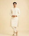 Manyavar Men Cream Hued Elegance Kurta Pajama