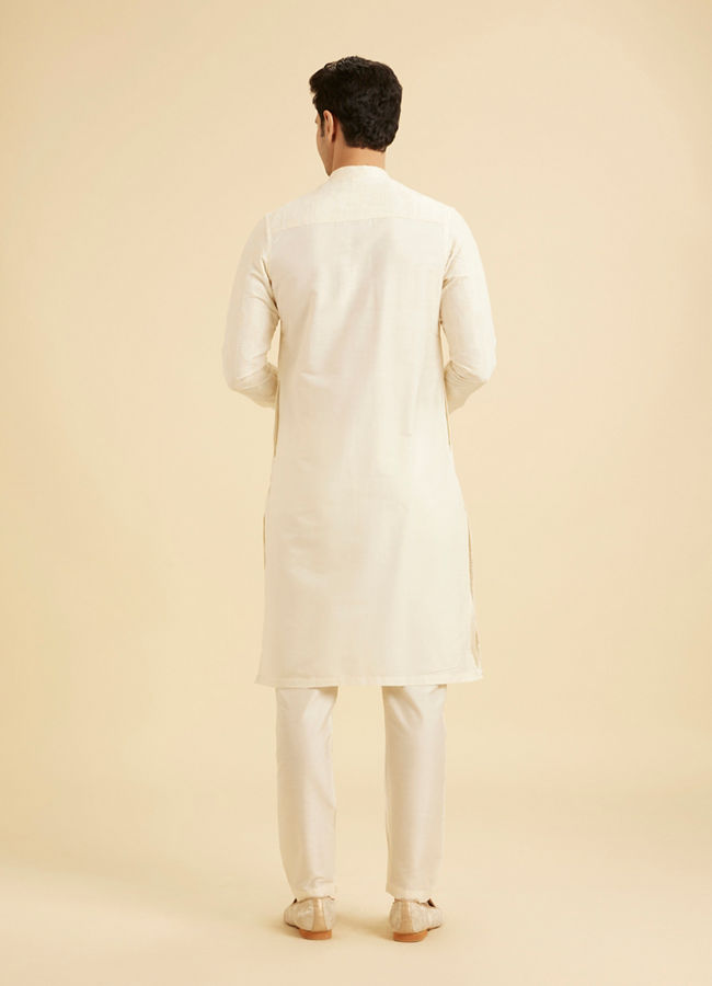 Manyavar Men Cream Hued Elegance Kurta Pajama