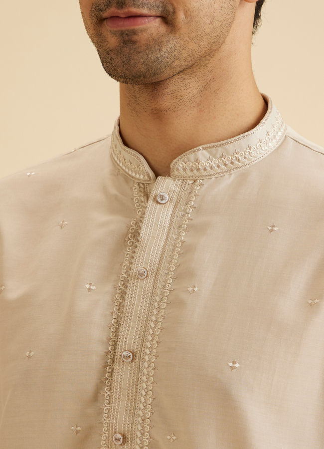 Manyavar Men Elegant Beige Kurta Pajama