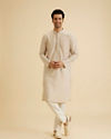 Manyavar Men Elegant Beige Kurta Pajama