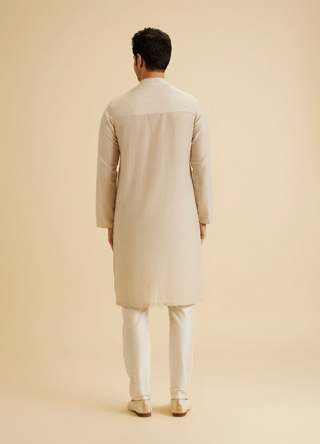 Manyavar Men Elegant Beige Kurta Pajama