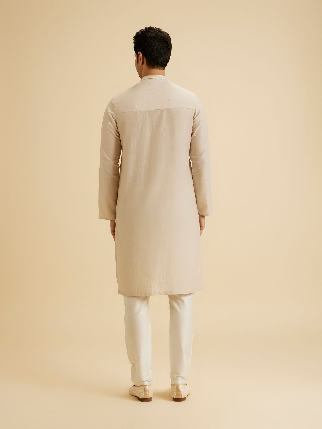 Manyavar Men Elegant Beige Kurta Pajama
