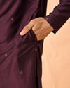 Manyavar Men Regal Wine Kurta Pajama Set