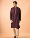Manyavar Men Regal Wine Kurta Pajama Set