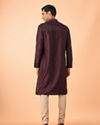 Manyavar Men Regal Wine Kurta Pajama Set