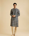 Manyavar Men Teal Blue Majestic Kurta Pajama