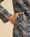 Manyavar Men Teal Blue Majestic Kurta Pajama