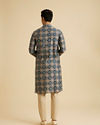 Manyavar Men Teal Blue Majestic Kurta Pajama