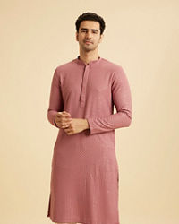 Manyavar Men Dusty Pink Elegance Kurta Pajama