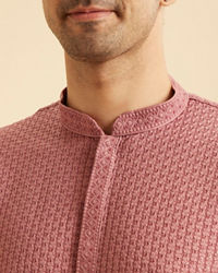 Manyavar Men Dusty Pink Elegance Kurta Pajama