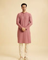 Manyavar Men Dusty Pink Elegance Kurta Pajama
