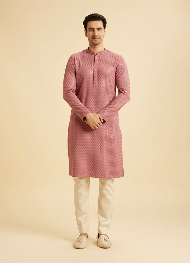 Manyavar Men Dusty Pink Elegance Kurta Pajama
