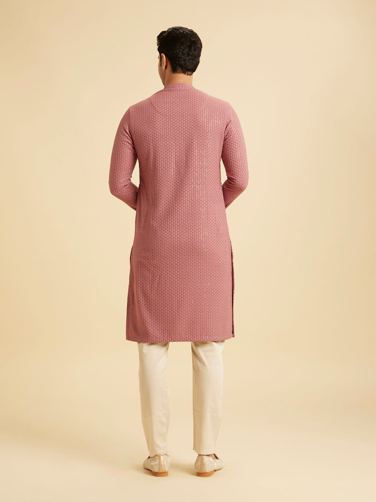 Manyavar Men Dusty Pink Elegance Kurta Pajama