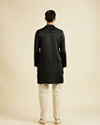 Manyavar Men Mystic Black Satin Kurta Pajama
