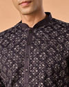 Manyavar Men Dark Grey Royal Elegance Kurta Pajama
