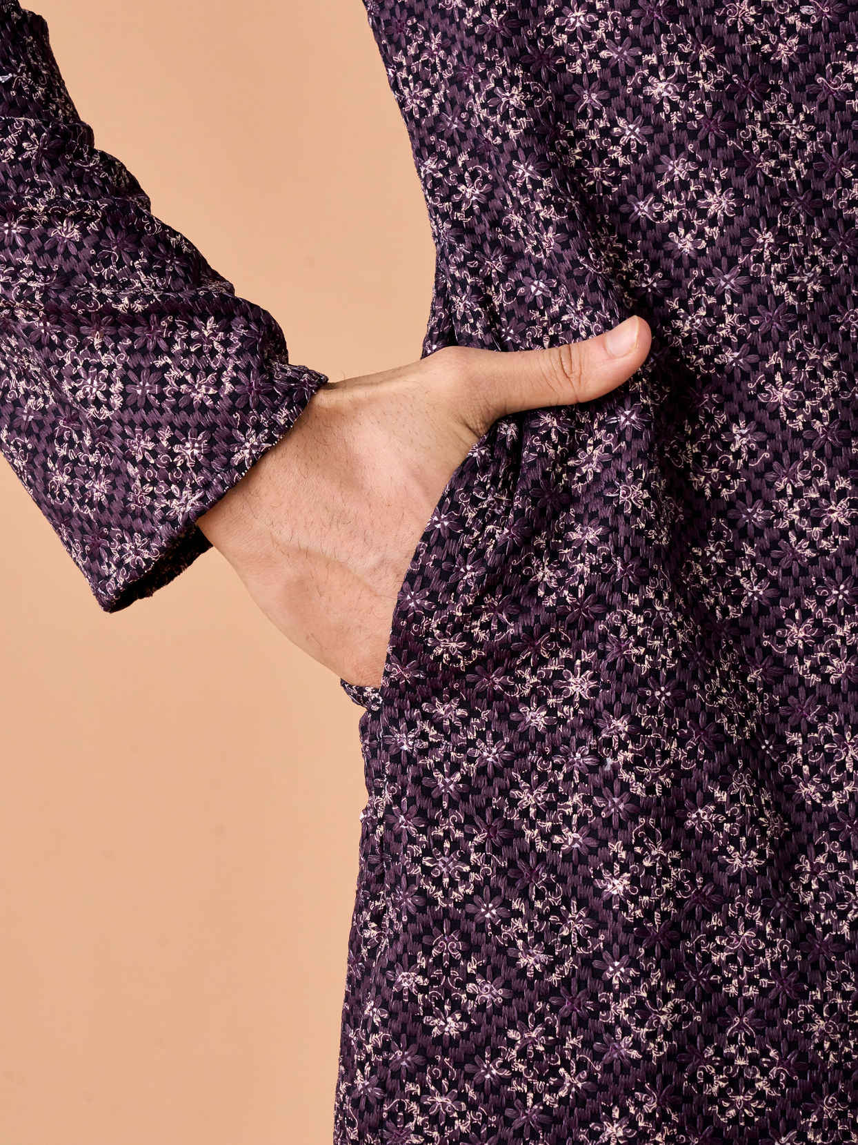 Manyavar Men Purple Elegance Kurta Pajama