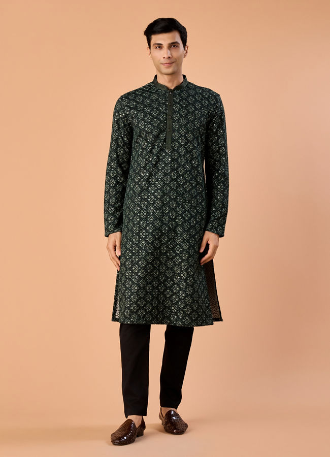 Manyavar Men Emerald Radiance Kurta Pajama