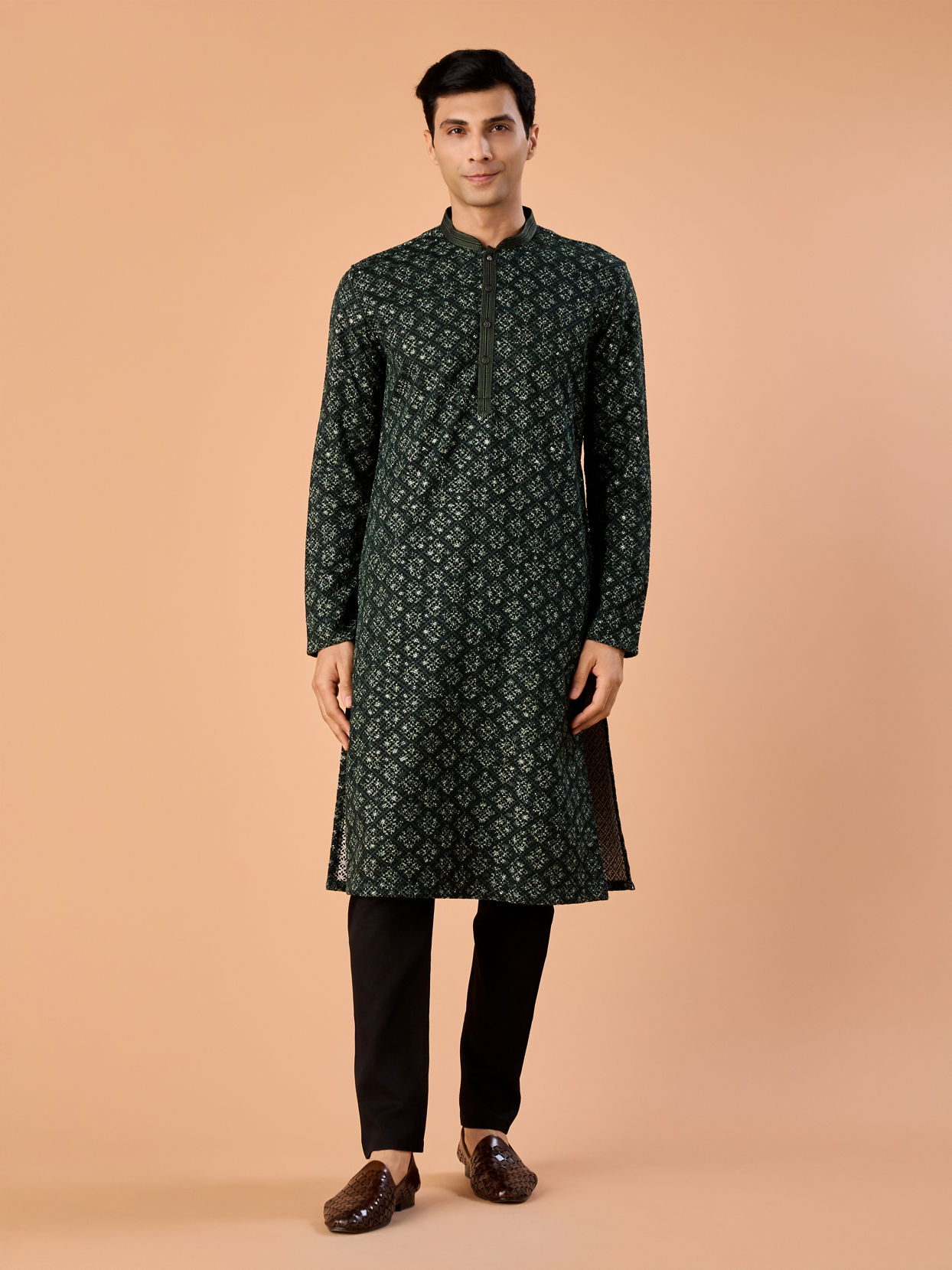 Manyavar Men Emerald Radiance Kurta Pajama