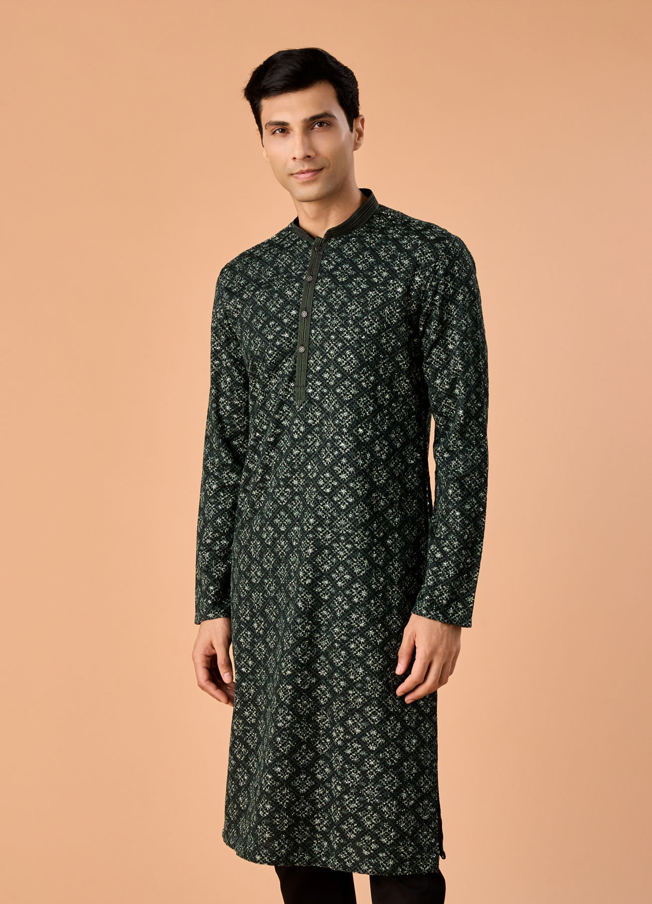 Manyavar Men Emerald Radiance Kurta Pajama